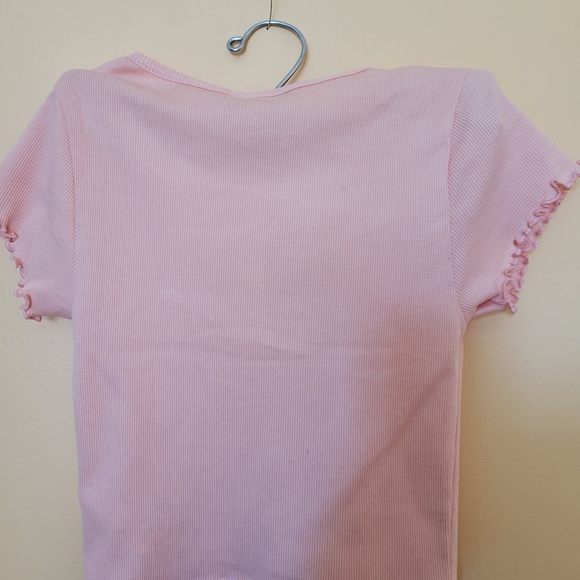 NWT Ribbed Lettuce Edge Crop T-Shirt TOPSHOP - Picture 8 of 13